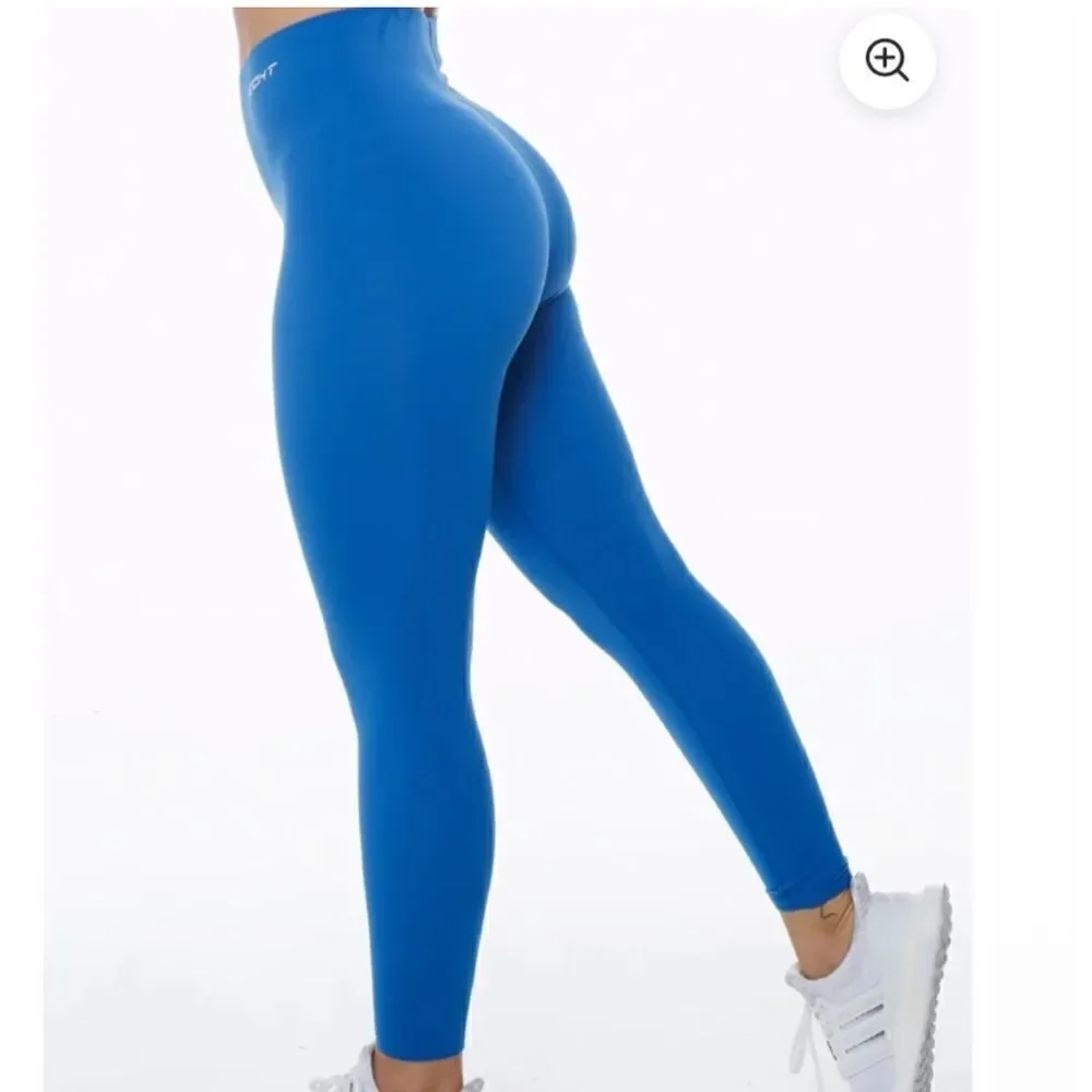 ECHT High Rise Seamless Range V3 Crop Leggings (Blue Horizon) - Large